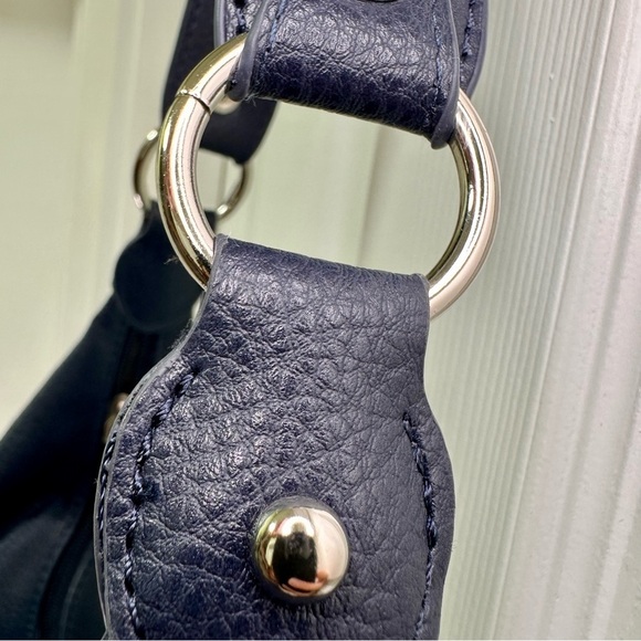 Noirvere Sleek Kaia Vegan Leather Navy Blue Hobo Bag - Picture 6 of 13
